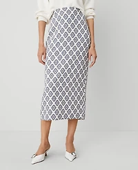 Ann Taylor Petite Foulard Column Midi Skirt Size 0 Winter White Women's