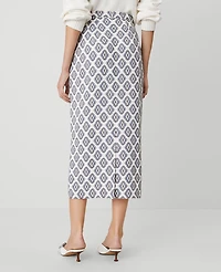 Ann Taylor Petite Foulard Column Midi Skirt Size 0 Winter White Women's
