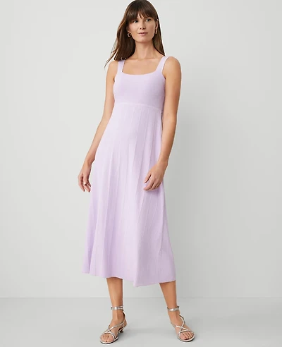 Ann Taylor Ribbed Midi Sweater Dress Women's