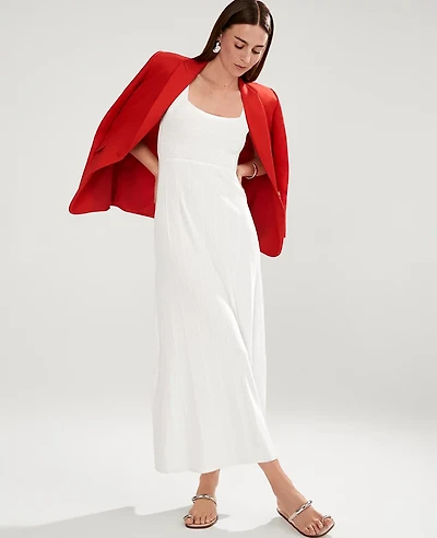 Ann Taylor Ribbed Midi Sweater Dress White Women's