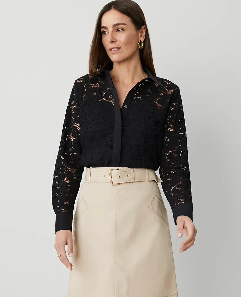 Ann Taylor Lace Shirt Women's