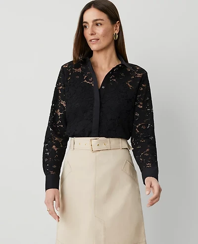 Ann Taylor Lace Shirt Women's