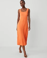 Ann Taylor Pleated Sweater Tank Top Dress Dusty Orange Women's