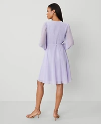 Ann Taylor Seamed Flare Shirtdress Lilac Bud Women's
