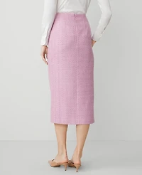 Ann Taylor Petite Tweed Button Wrap Skirt Clean Lilac Women's