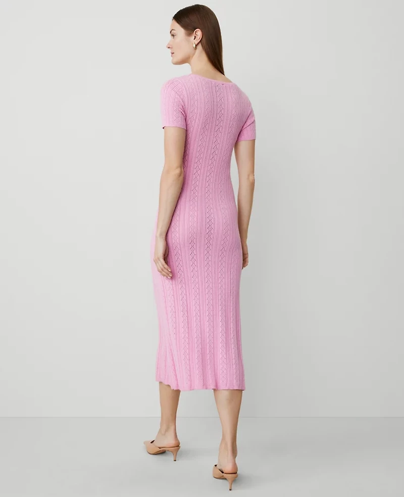 Ann Taylor Petite Scoop Neck Sweater Dress Clean Lilac Women's