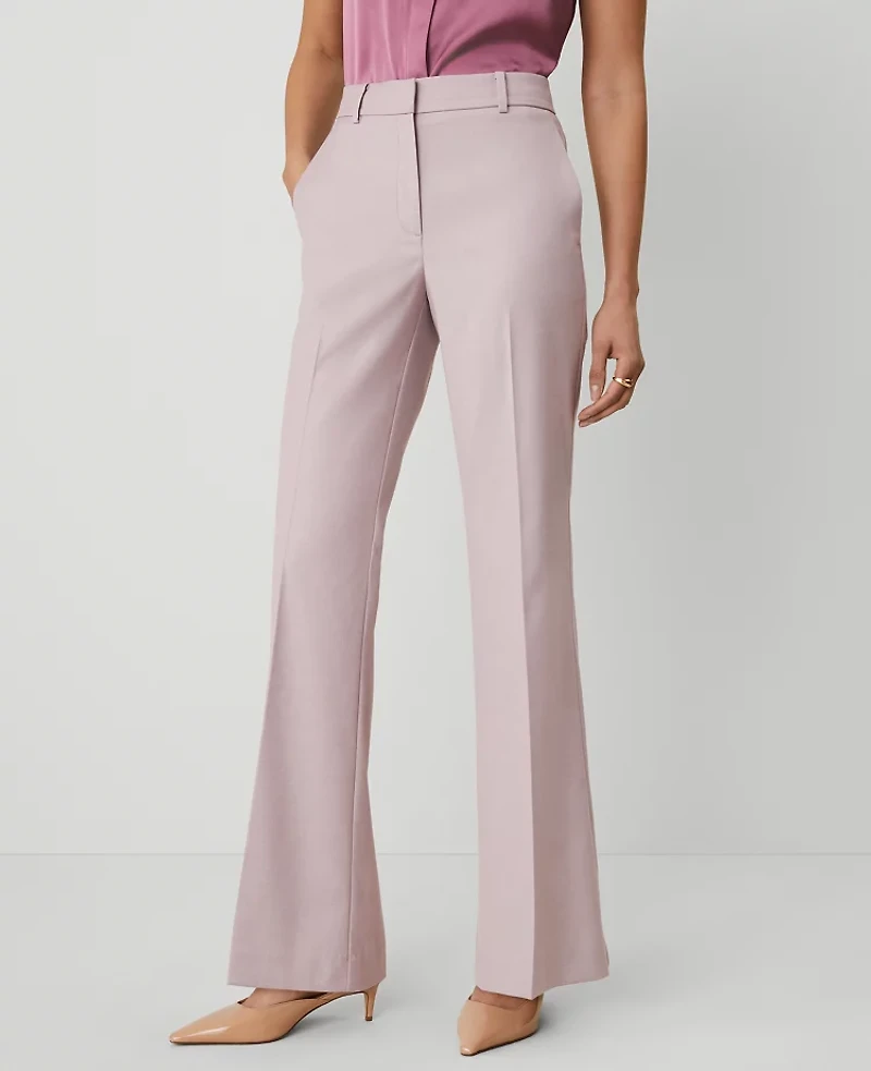 Ann Taylor The Petite Flare Trouser Pant Size 00 Rosy Mauve Women's