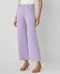 Ann Taylor The Petite Wide-Leg Crop Jean Size 0 Radiant Amethyst Women's