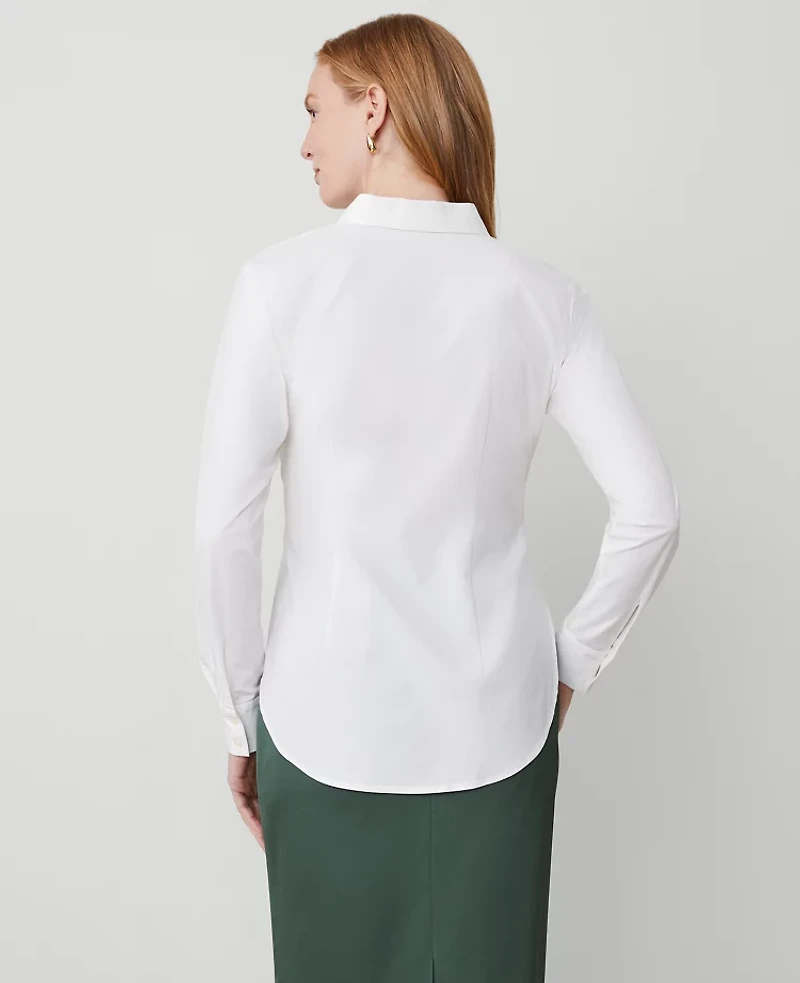 Ann Taylor Side-Tie Shirt White Women's