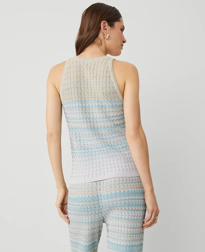 Ann Taylor Petite Shimmer Ombré Sweater Shell Top Size 2XS Women's