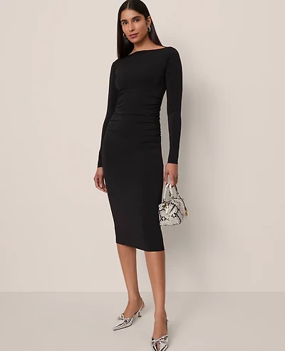 Ann Taylor Ruched Knit Midi Dress Women's