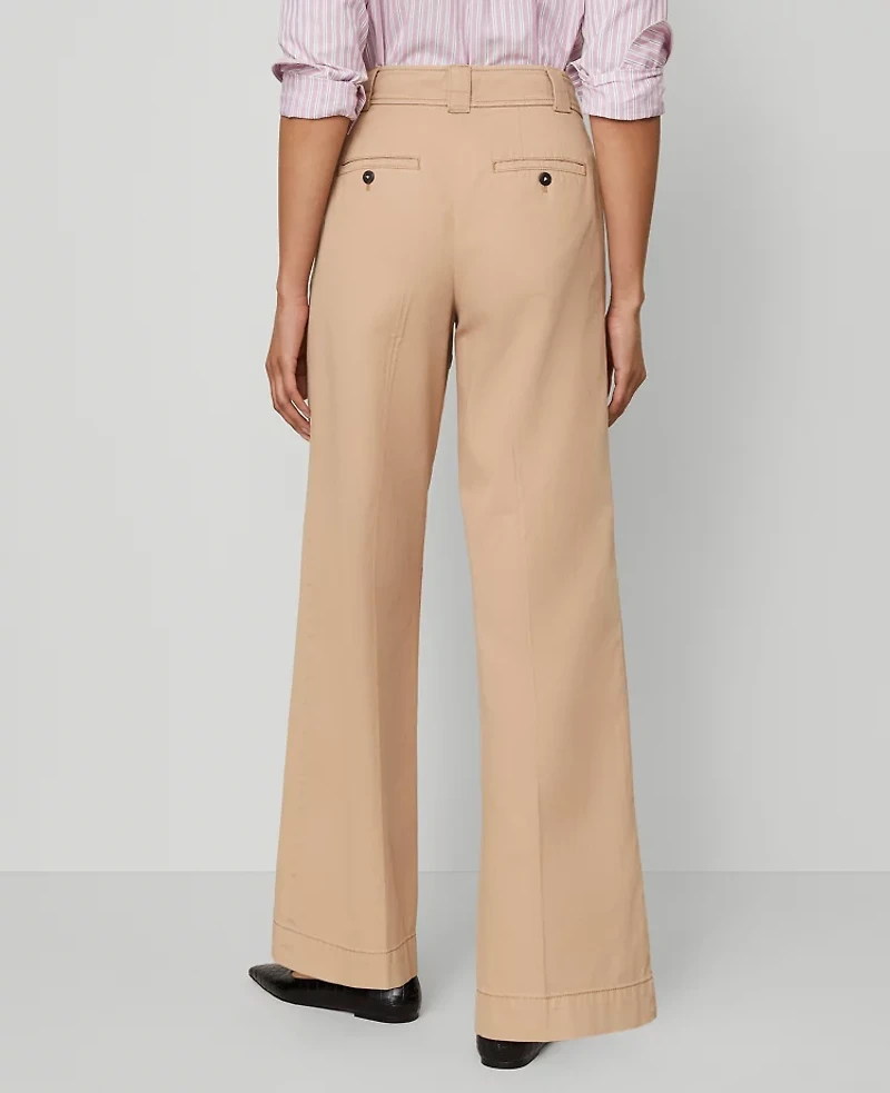 Ann Taylor The Belted Wide-Leg Pant Cafe Au Lait Women's