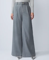Ann Taylor The Modern Wide Leg Pant Medium Heather Grey Women's