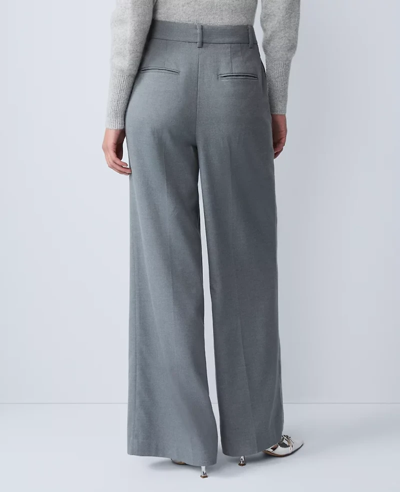 Ann Taylor The Modern Wide Leg Pant Medium Heather Grey Women's