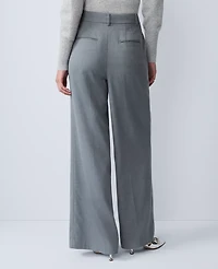 Ann Taylor The Modern Wide Leg Pant Medium Heather Grey Women's