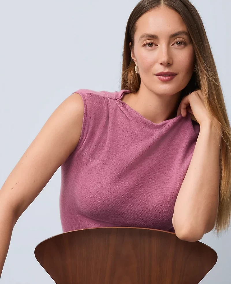 Ann Taylor Pleated Shoulder Sweater Top Women's