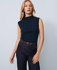 Ann Taylor Pleated Shoulder Sweater Top Women's