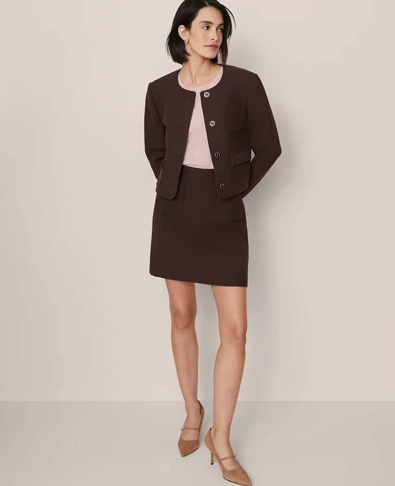 Ann Taylor Crew Neck Jacket Women's
