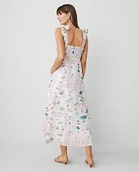 Ann Taylor Petite Map Print Flare Dress Burnt Mauve Women's