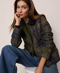 Ann Taylor Weekend Collection Plaid Collared Jacket Night Safari Women's