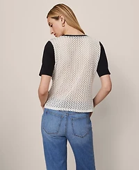 Ann Taylor Lace Back Ponte Top Women's