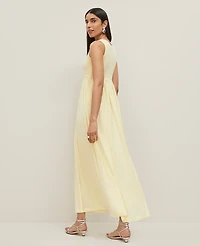 Ann Taylor Petite Mixed Media Sweater Tank Top Dress Yellow Buttercream Women's