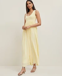 Ann Taylor Petite Mixed Media Sweater Tank Top Dress Yellow Buttercream Women's