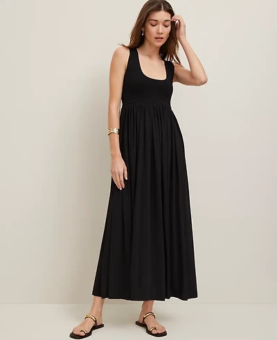 Ann Taylor Petite Mixed Media Sweater Tank Top Dress Women's