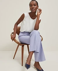Ann Taylor Sleeveless Crew Neck Top Winter White Women's