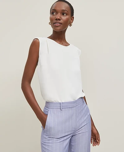 Ann Taylor Sleeveless Crew Neck Top Size Small Winter White Women's
