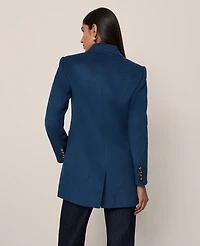 Ann Taylor Fitted Long Double Breasted Coat Moonlit Backdrop Women's