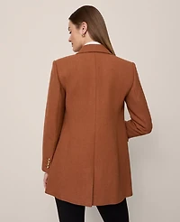 Ann Taylor Fitted Long Double Breasted Coat Spiced Cider Women's