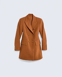 Ann Taylor Fitted Long Double Breasted Coat Spiced Cider Women's