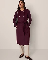 Ann Taylor Belted Trench Vest Poised Plum Women's