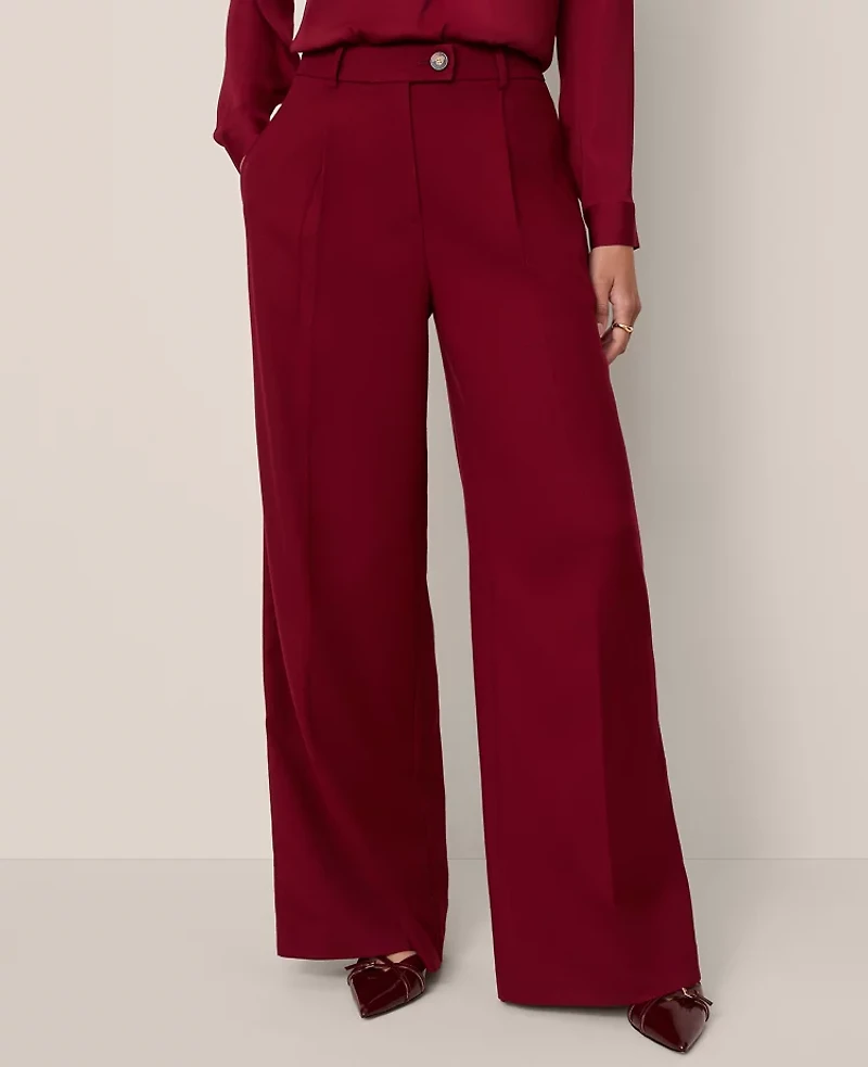 Ann Taylor The Statement Palazzo Pant Cherry Pie Women's