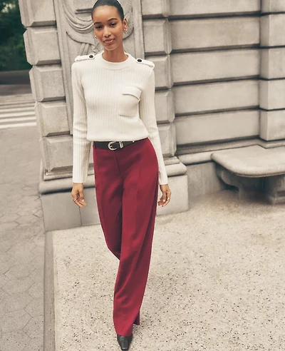 Ann Taylor The Statement Palazzo Pant Cherry Pie Women's