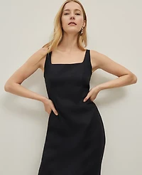 Ann Taylor Petite Square Neck Sheath Dress Black Women's