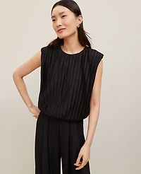 Ann Taylor Pleated Bubble Hem Top Women's