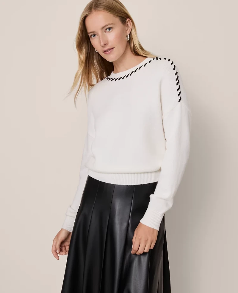 Ann Taylor Whipstitch Sweater Women's