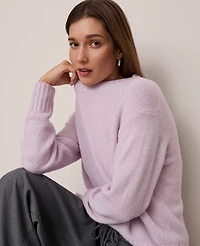 Ann Taylor Weekend Collection Cozy Crew Neck Sweater Lavender Frost Women's