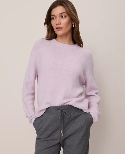 Ann Taylor Weekend Collection Cozy Crew Neck Sweater Lavender Frost Women's