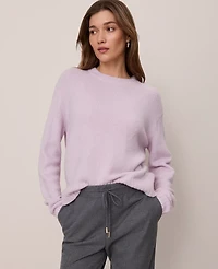 Ann Taylor Weekend Collection Cozy Crew Neck Sweater Lavender Frost Women's