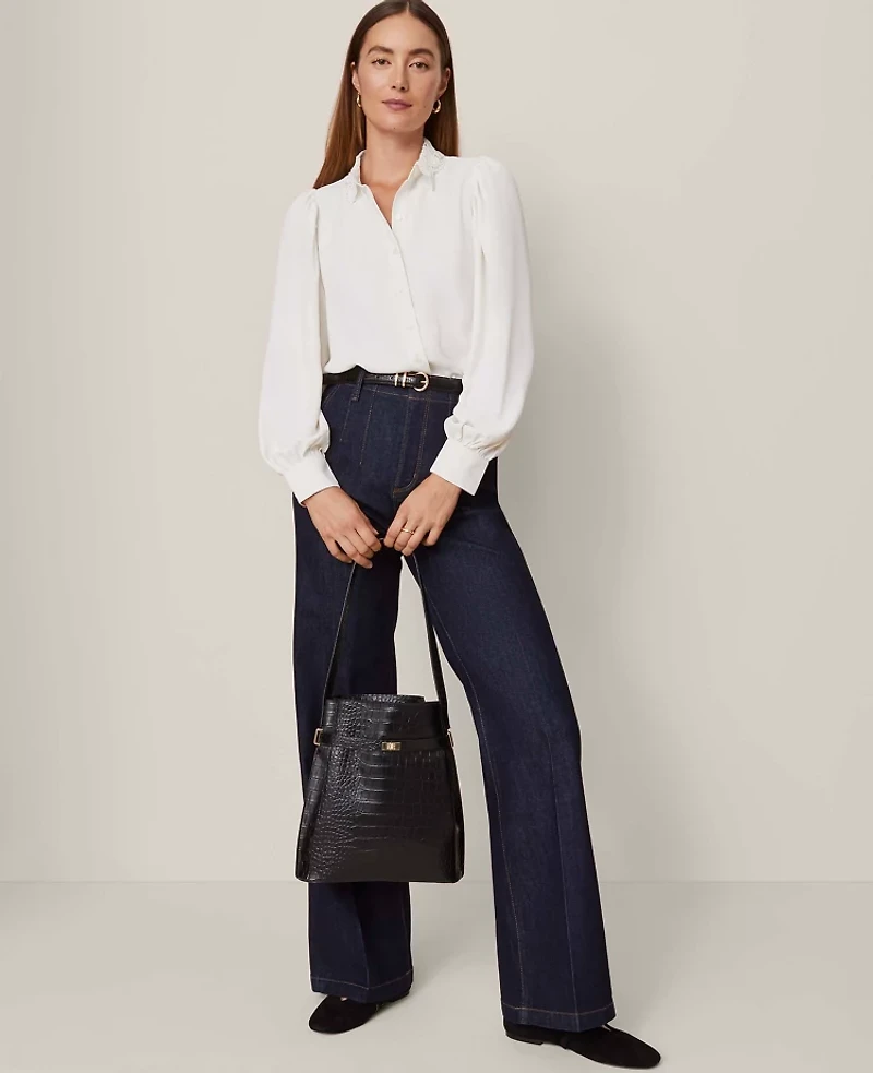 Ann Taylor The Darted Waist Trouser Jean Classic Rinse Wash Women's