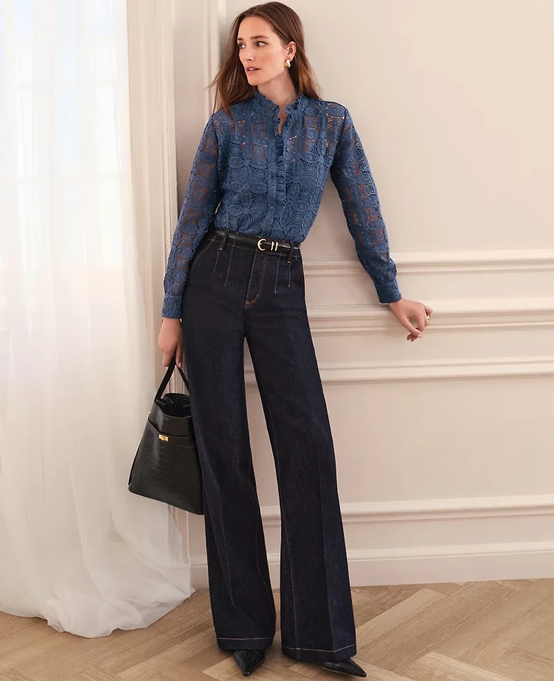 Ann Taylor The Darted Waist Trouser Jean Classic Rinse Wash Women's