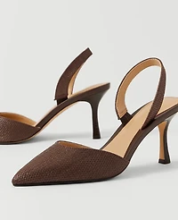Ann Taylor Kerry Straw Pump Rich Walnut Women's