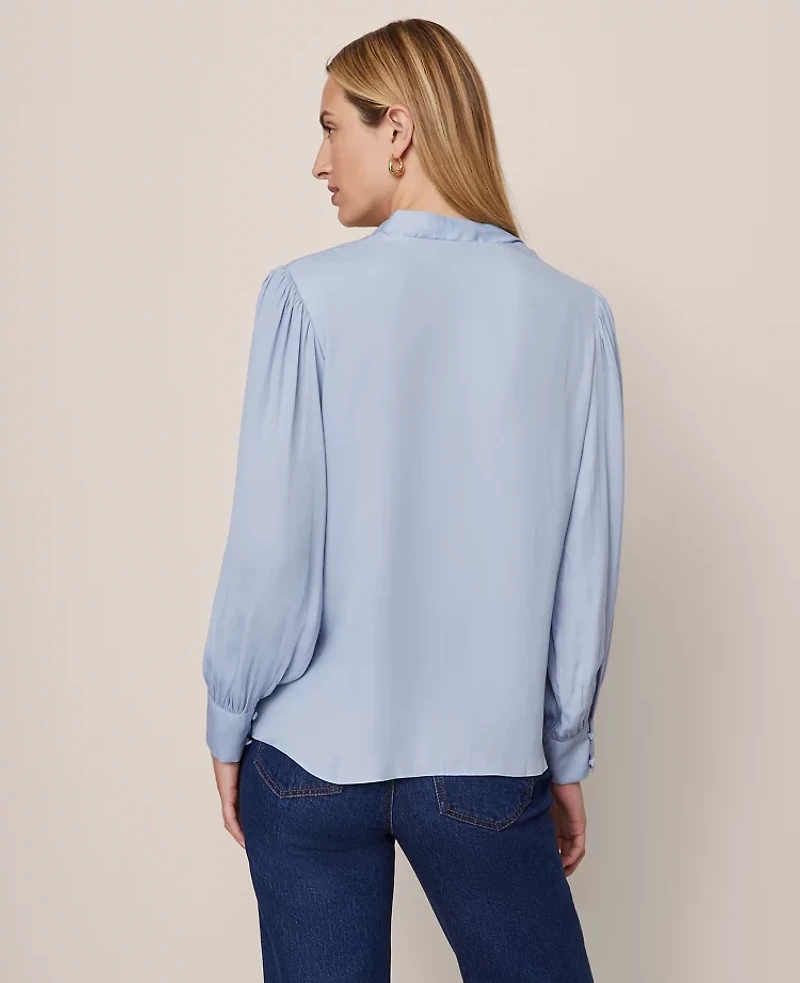 Ann Taylor V-Neck Popover Top Women's
