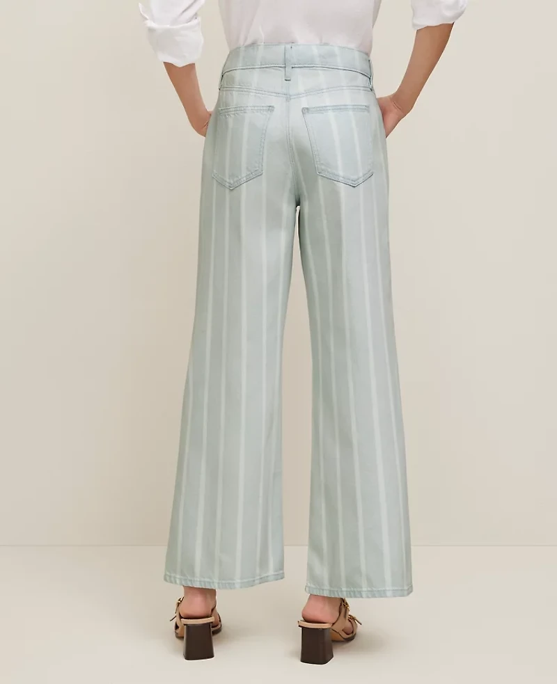 Ann Taylor The Petite Wide-Leg Crop Jean Size 16 Light Denim Women's