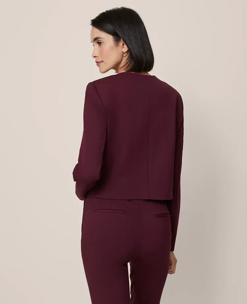 Ann Taylor The Crew Neck Jacket Ponte Women's