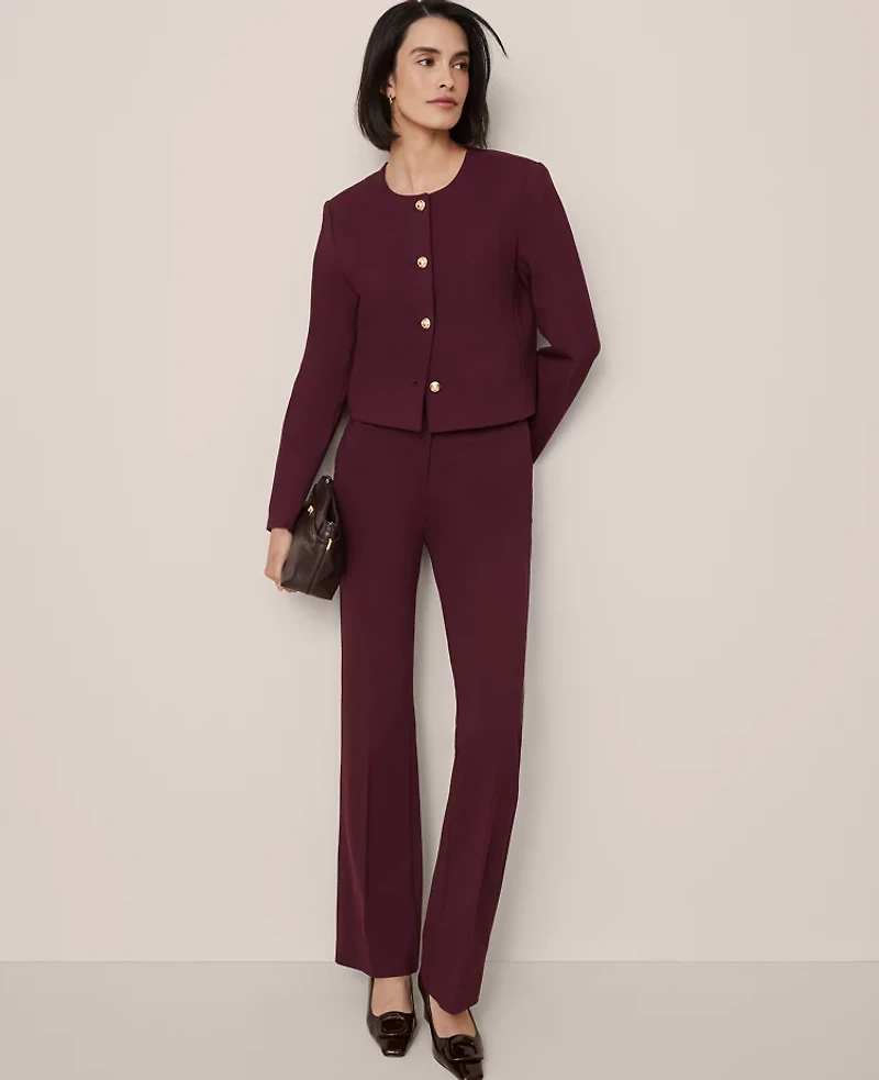 Ann Taylor The Crew Neck Jacket Ponte Women's