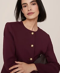 Ann Taylor The Crew Neck Jacket Ponte Women's